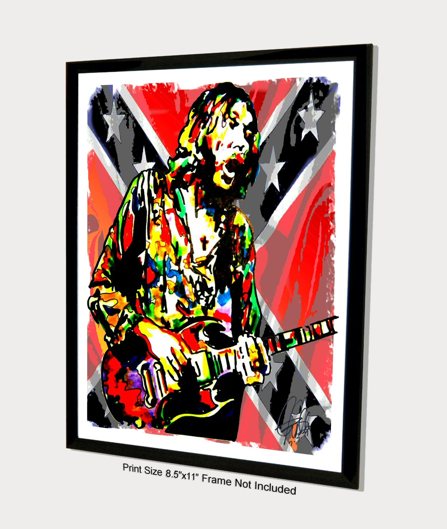 Duane Allman Lead Guitar Southern Rock Music Poster Print Wall Art 8.5x11