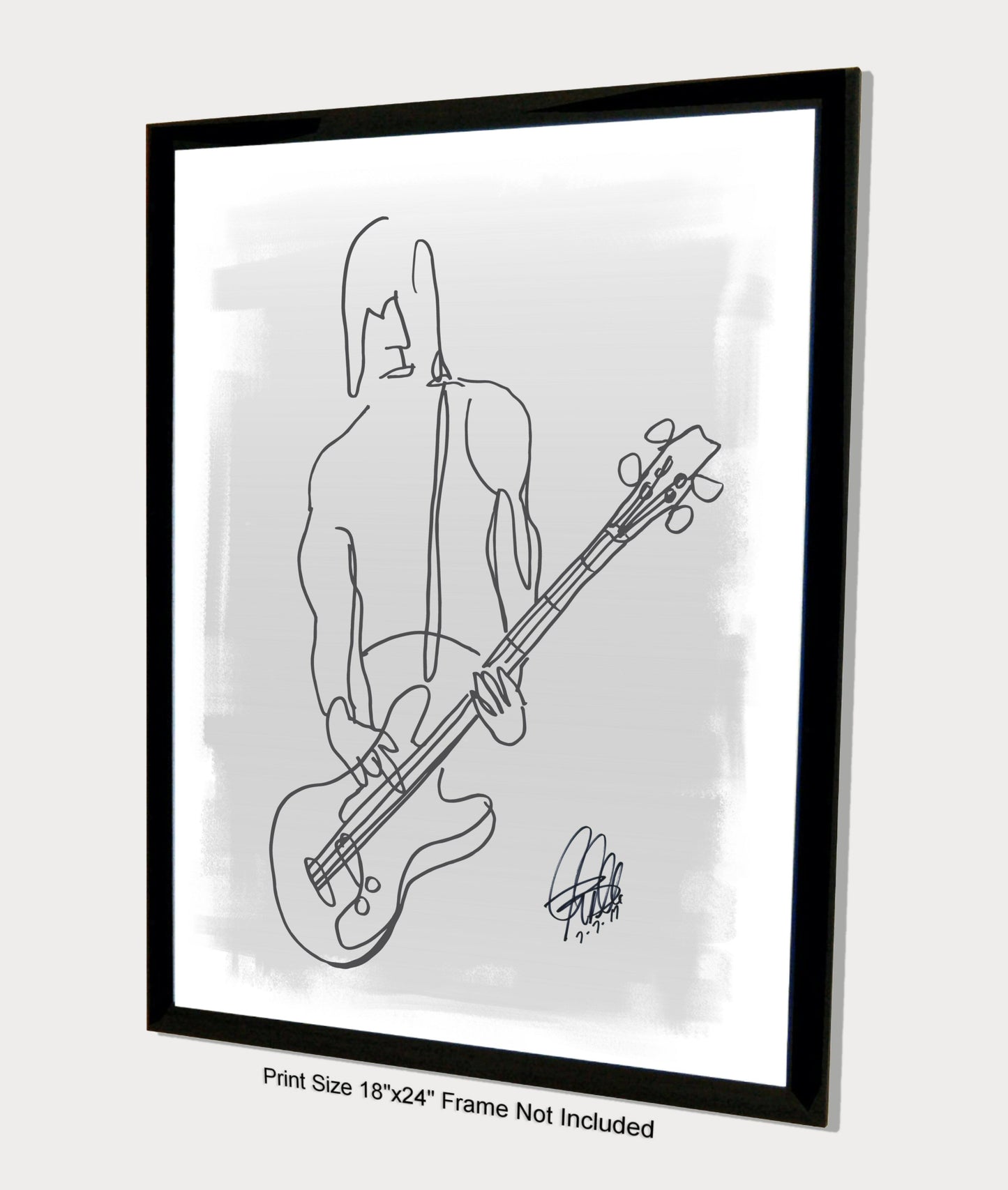 Punk Rock Bass Player Music Poster Print Wall Art 18x24