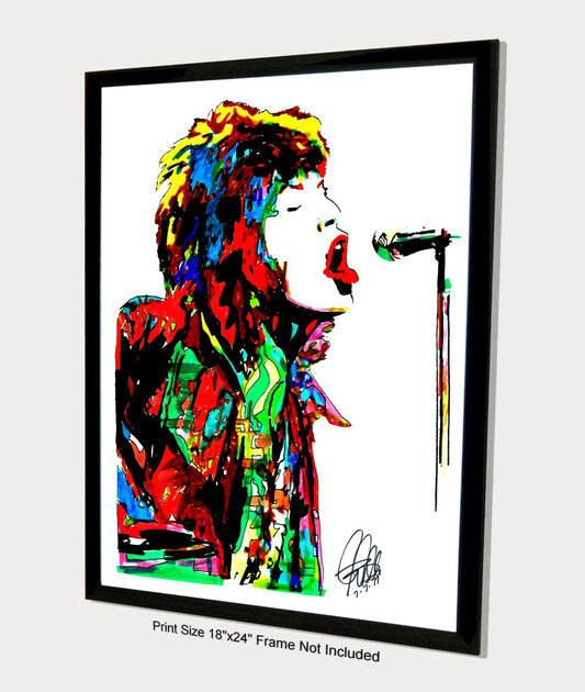 Mick Jagger Singer Blues Rock Music Poster Print Wall Art 18x24