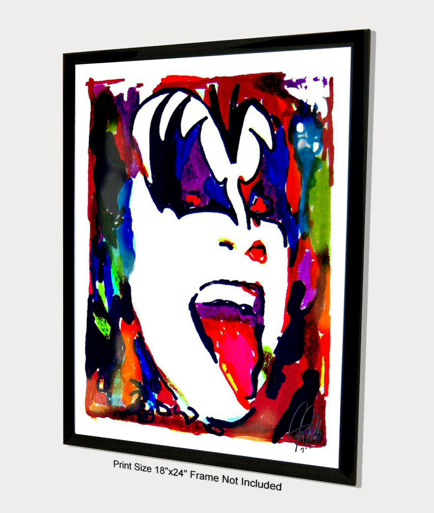 Gene Simmons Kiss Bass Guitar Hard Rock Music Poster Print Wall 18x24