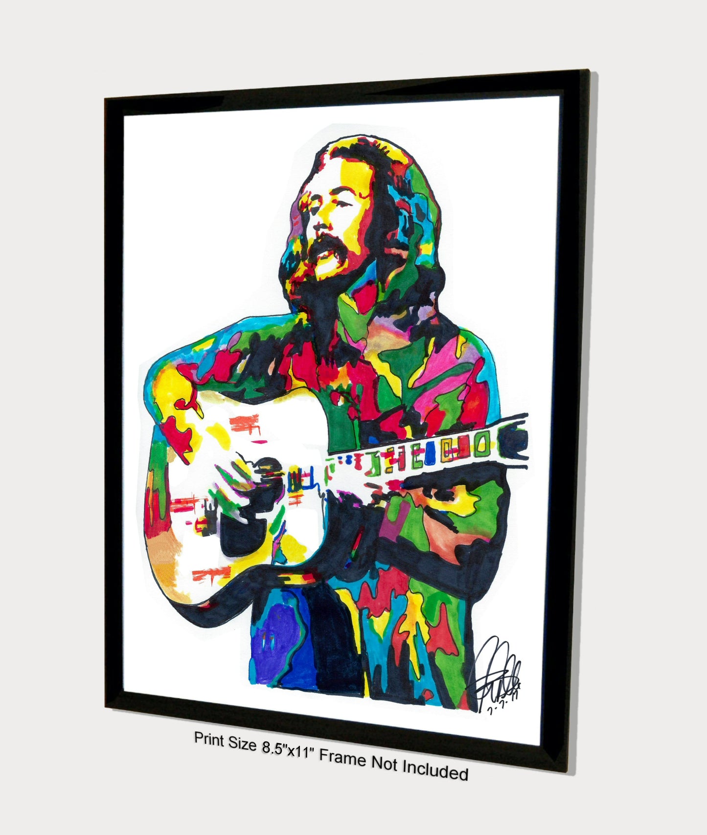 David Crosby The Byrds Crosby Stills Nash Music Print Poster Wall Art 8.5x11