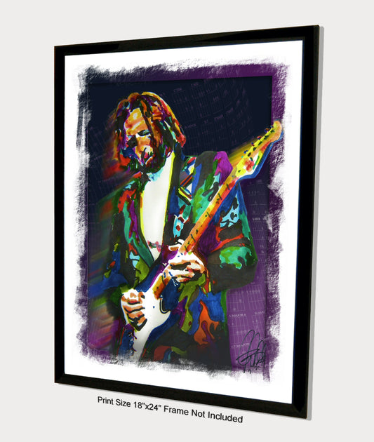 Eric Clapton Singer Guitar Blues Rock Music Poster Print Wall Art 18x24