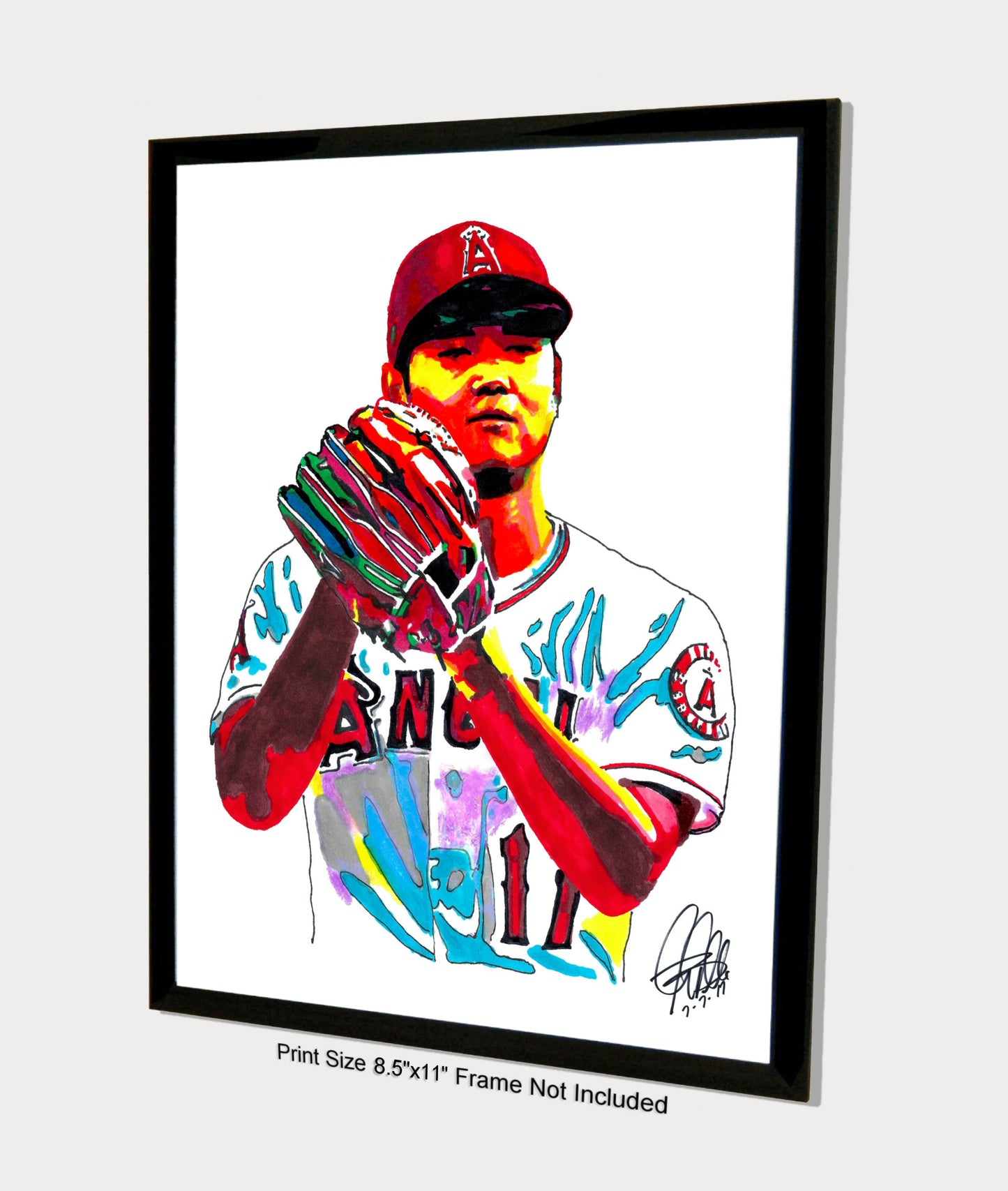 Shohei Ohtani Los Angeles Angels Pitcher Baseball Poster Print Wall Art 8.5x11