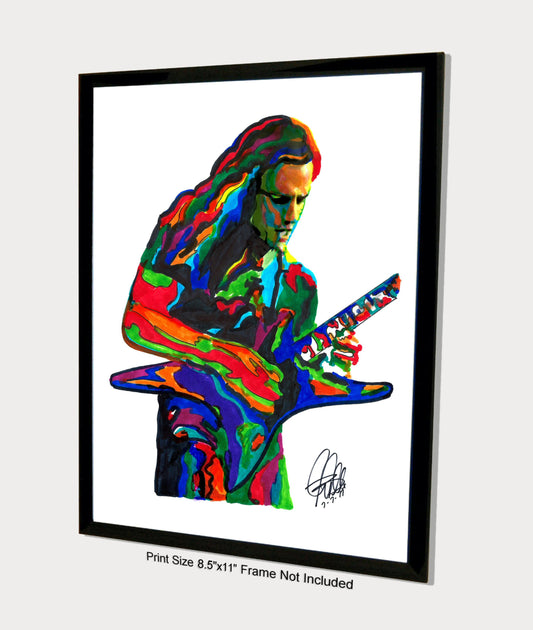 Chuck Schuldiner Death Singer Guitar Metal Music Poster Print Wall Art 8.5x11