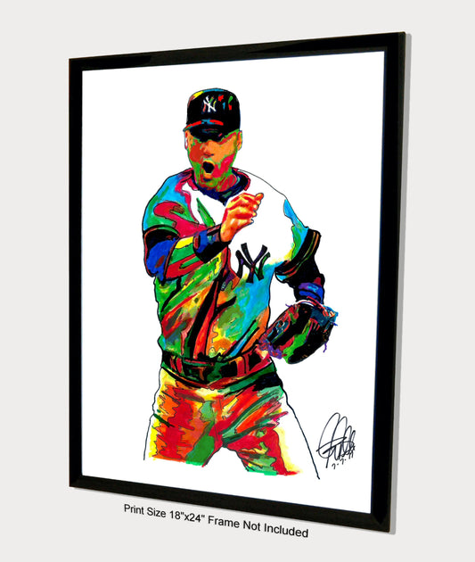 Derek Jeter New York Yankees Sports Poster Print Wall Art 18x24