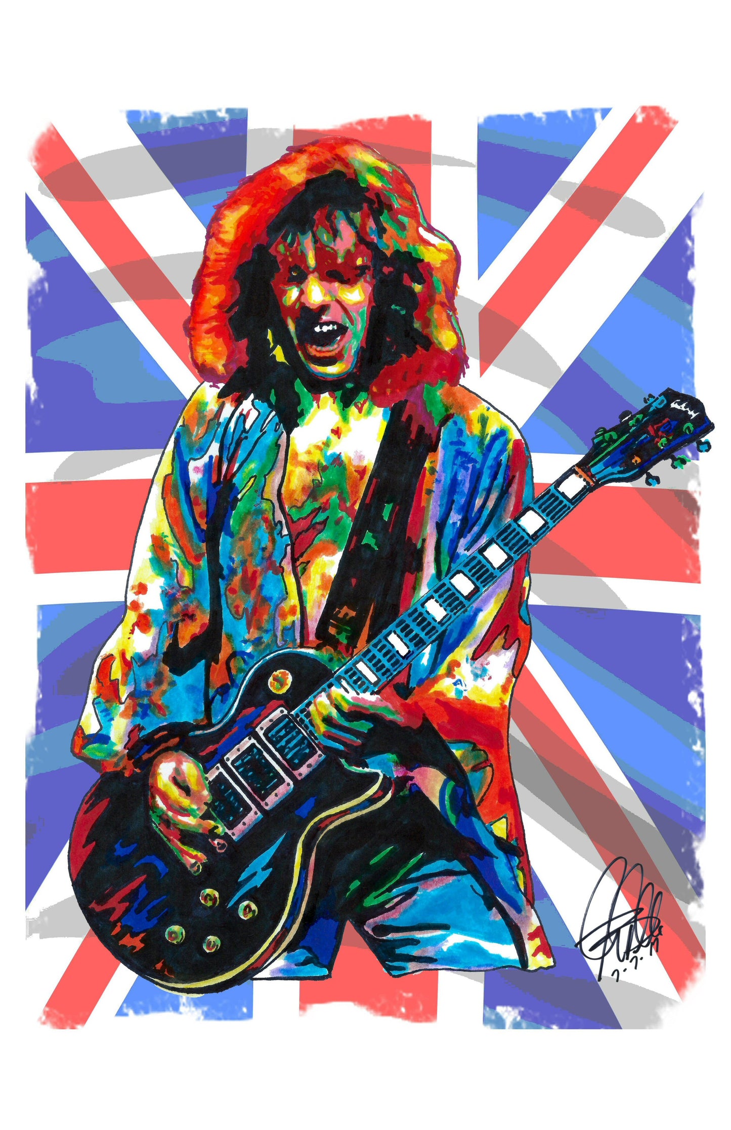 Peter Frampton Guitar Hard Rock Music Poster Print Wall Art 11x17