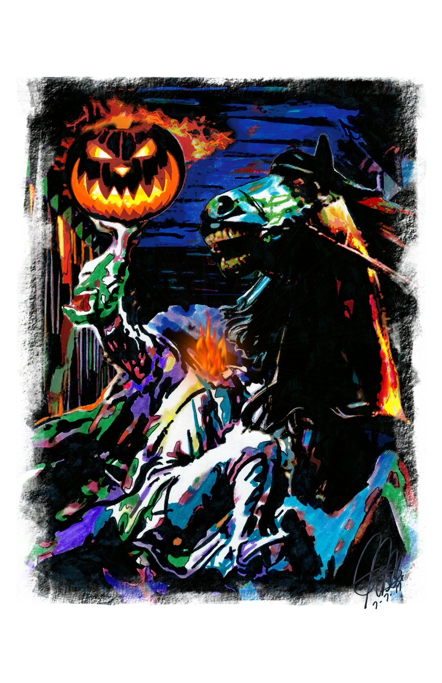 Headless Horseman Legend of Sleepy Hollow Halloween Print Poster Wall Art 11x17