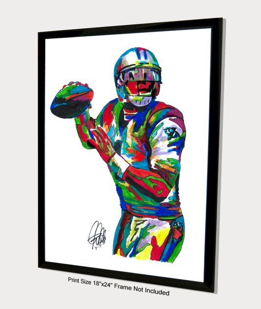 Cam Newton Carolina Panthers QB Football Sports Poster Print Wall Art 18x24