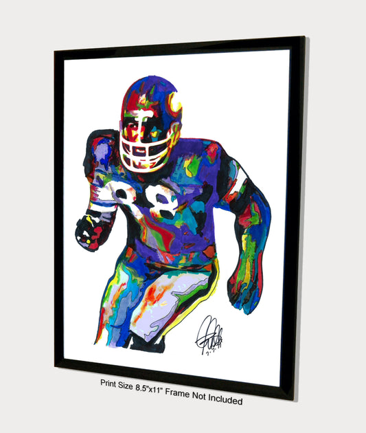 Alan Page Minnesota Vikings Tackle Football Sports Poster Print Wall Art 8.5x11