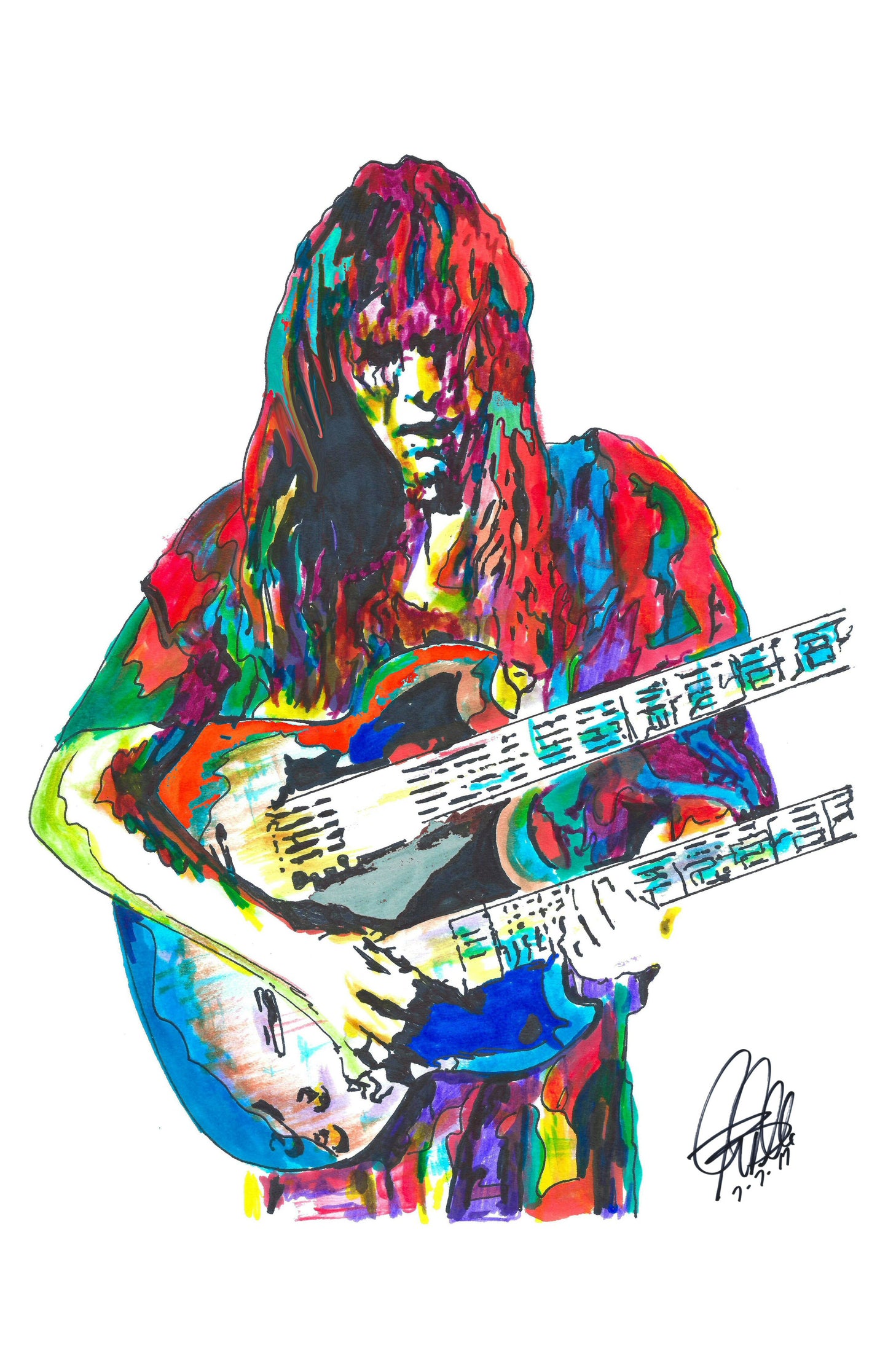 Steve Howe Yes Guitar Rock Print Poster Wall Art 11x17