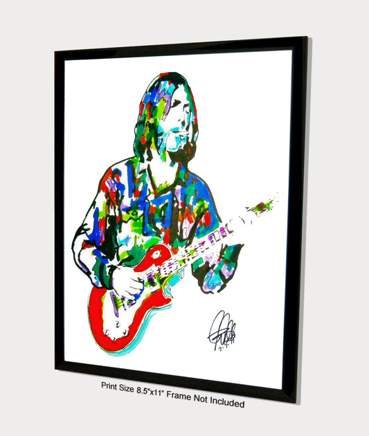 Duane Allman Slide Guitar Southern Rock Music Poster Print Wall Art 8.5x11