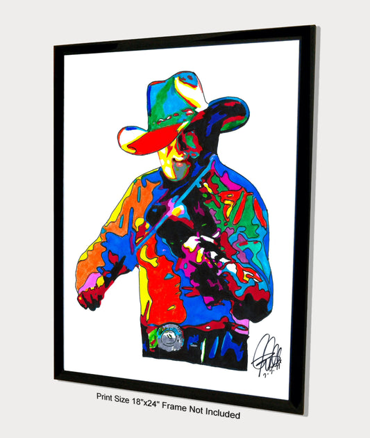 Charlie Daniels Singer Fiddle Southern Rock Music Poster Print Wall Art 18x24