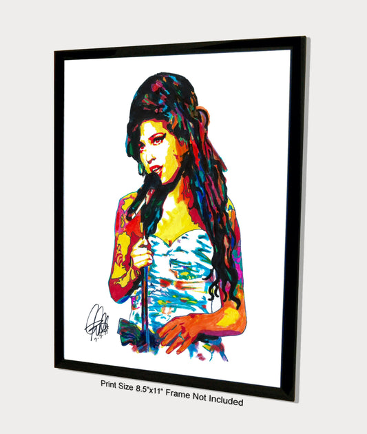 Amy Winehouse Singer Soul Music Print Poster Wall Art 8.5x11