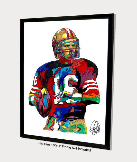 Joe Montana San Francisco 49ers QB Football Poster Print Wall Art 8.5x11