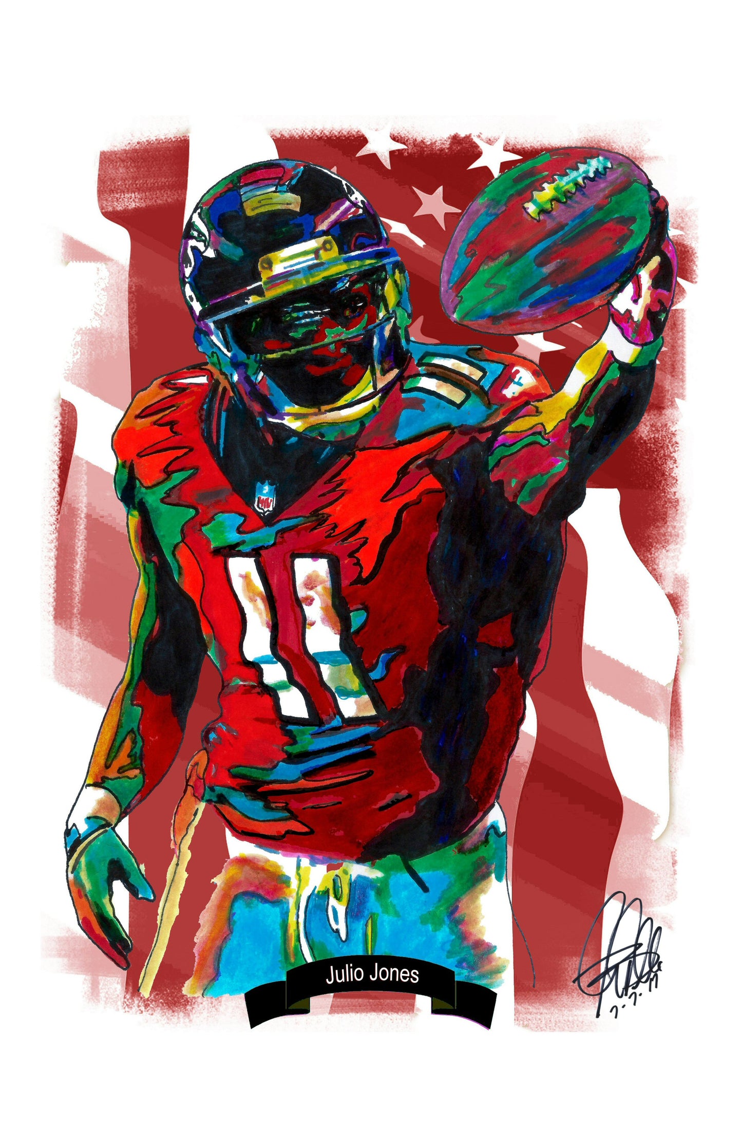 Julio Jones Atlanta Falcons Football Poster Print Wall Art 11x17