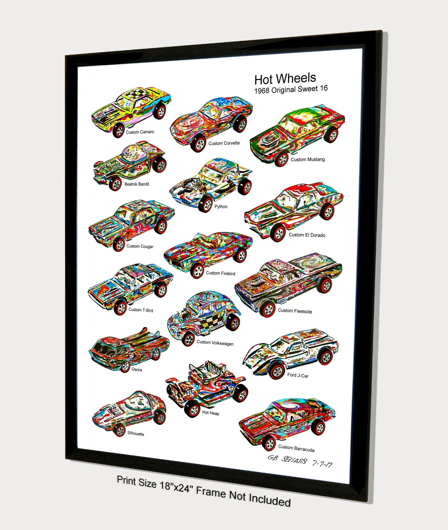 Hot Wheels Sweet 16 Redline Car Racing Poster Print Wall Art 18x24