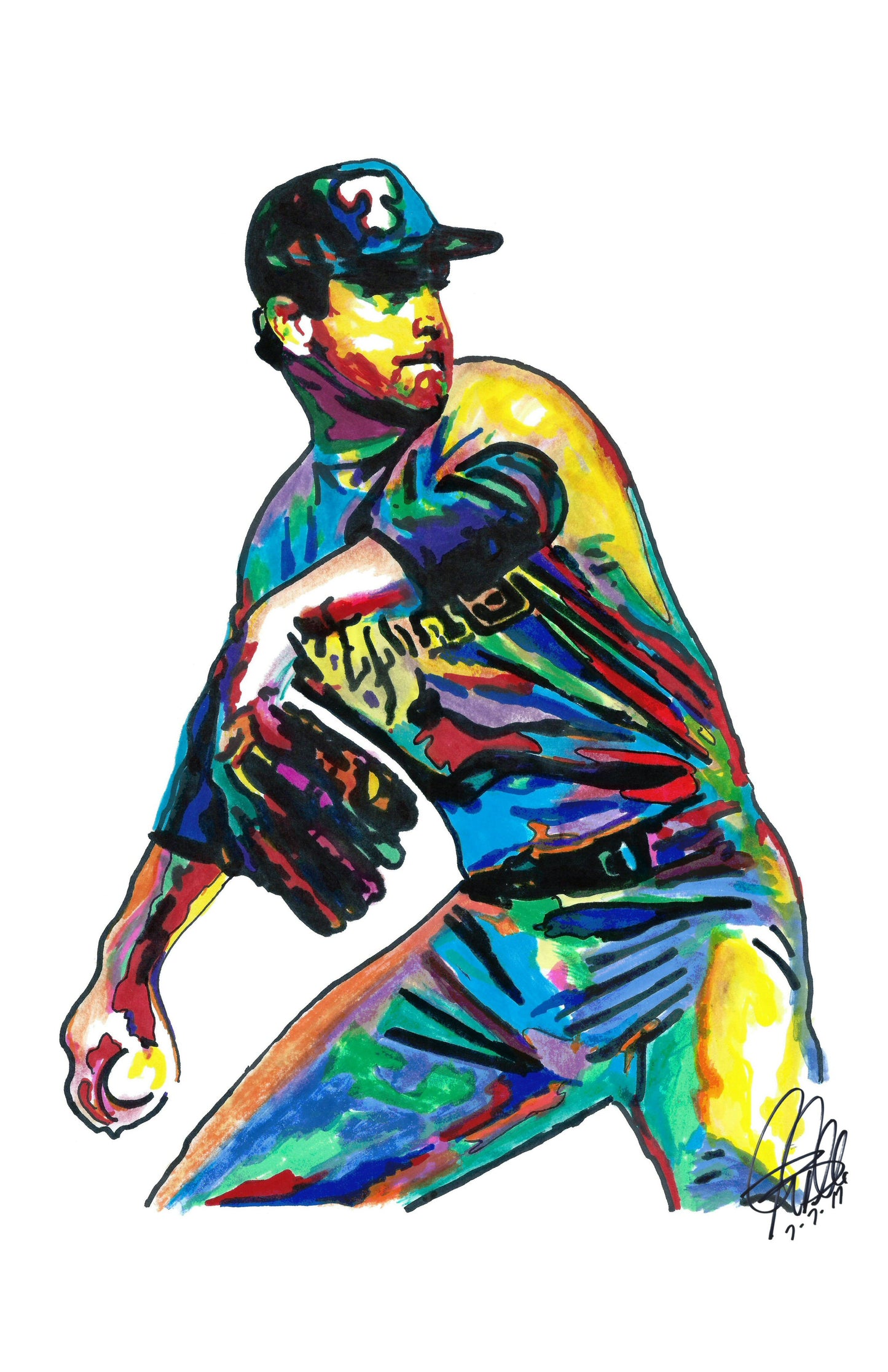 Nolan Ryan Texas Rangers Pitcher Baseball Sports Poster Print Wall Art 11x17