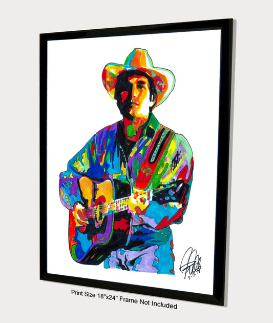 George Strait Singer Guitar Country Music Poster Print Wall Art 18x24