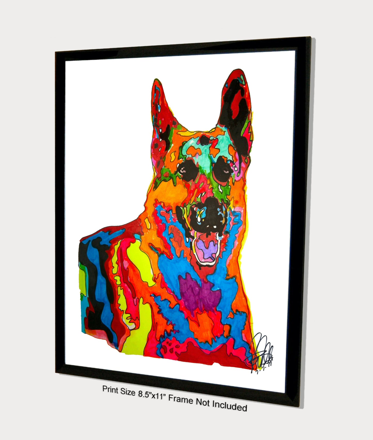 German Shepherd Pet Dog Poster Print Wall Art 8.5x11