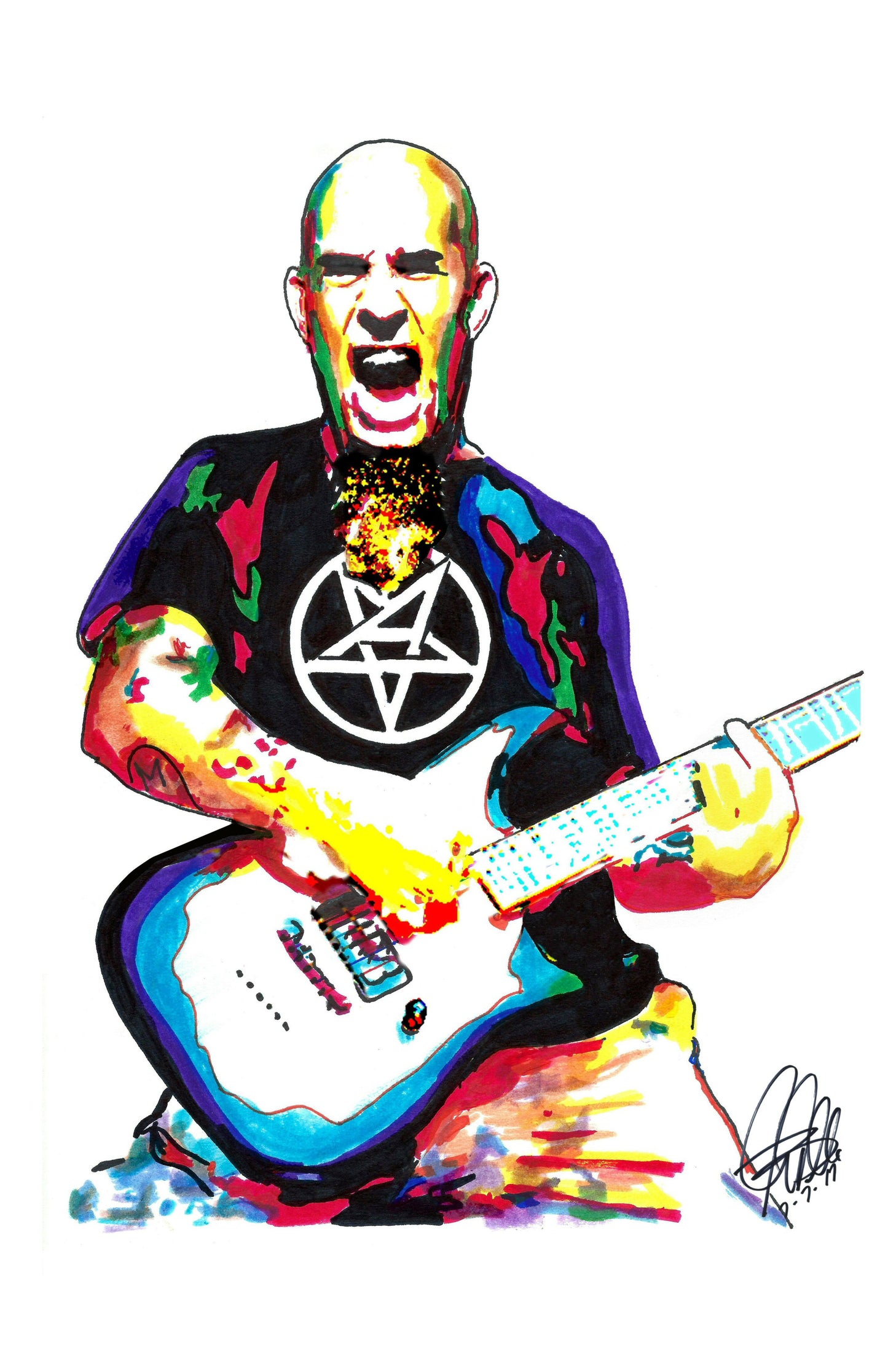 Scott Ian Anthrax Guitar Thrash Metal Music Print Poster Wall 11x17