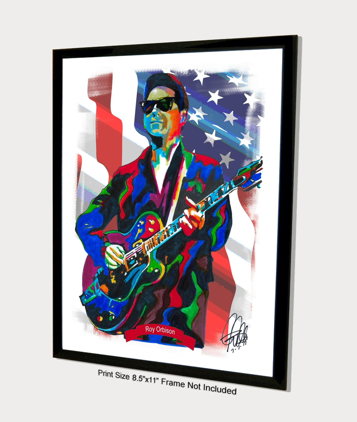 Roy Orbison Singer Guitar Music Poster Print Wall Art 8.5x11