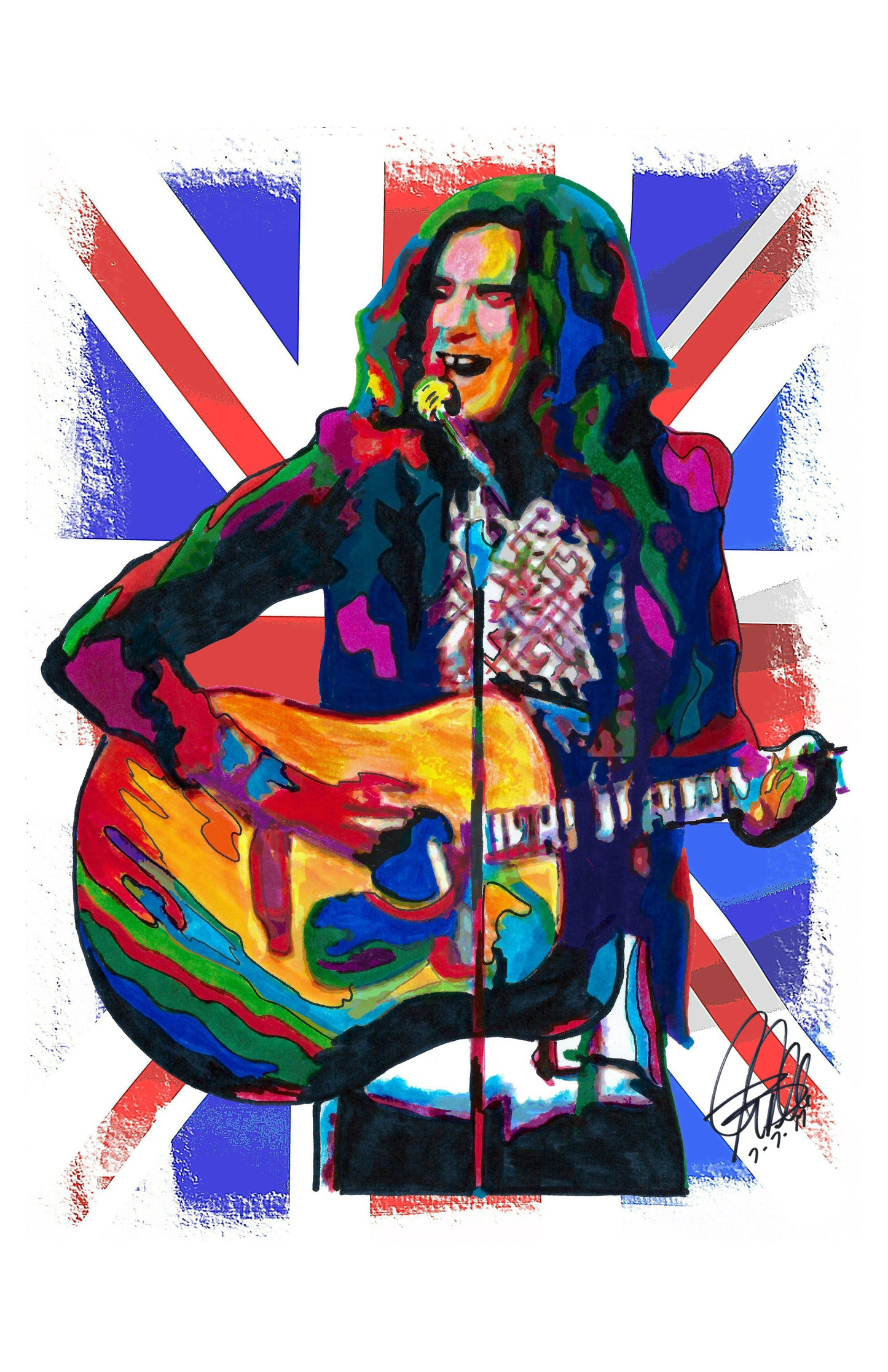 Ray Davies The Kinks Singer Guitar Rock Music Print Poster Wall Art 11x17