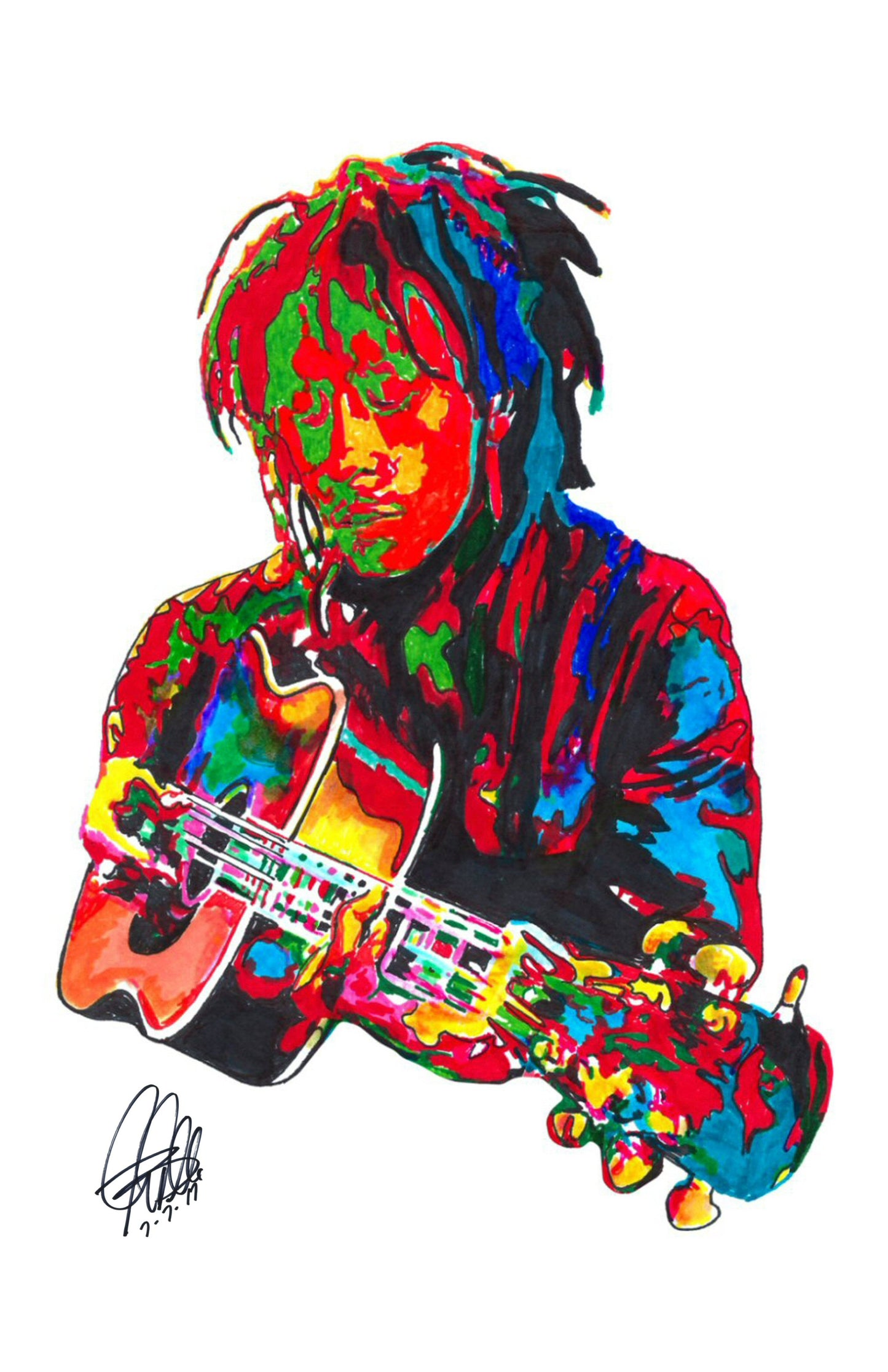 Bob Marley The Wailers Guitar Ska Music Poster Print Wall Art 11x17