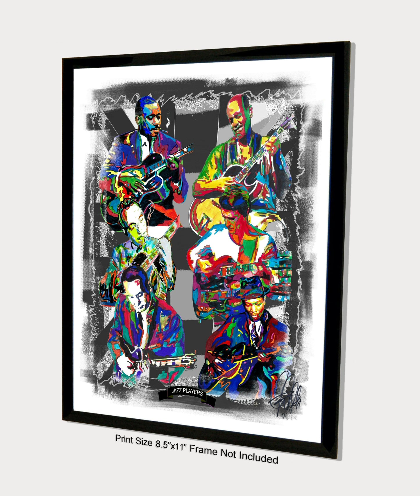 Jazz Guitar Players Music Poster Print Wall Art 8.5x11