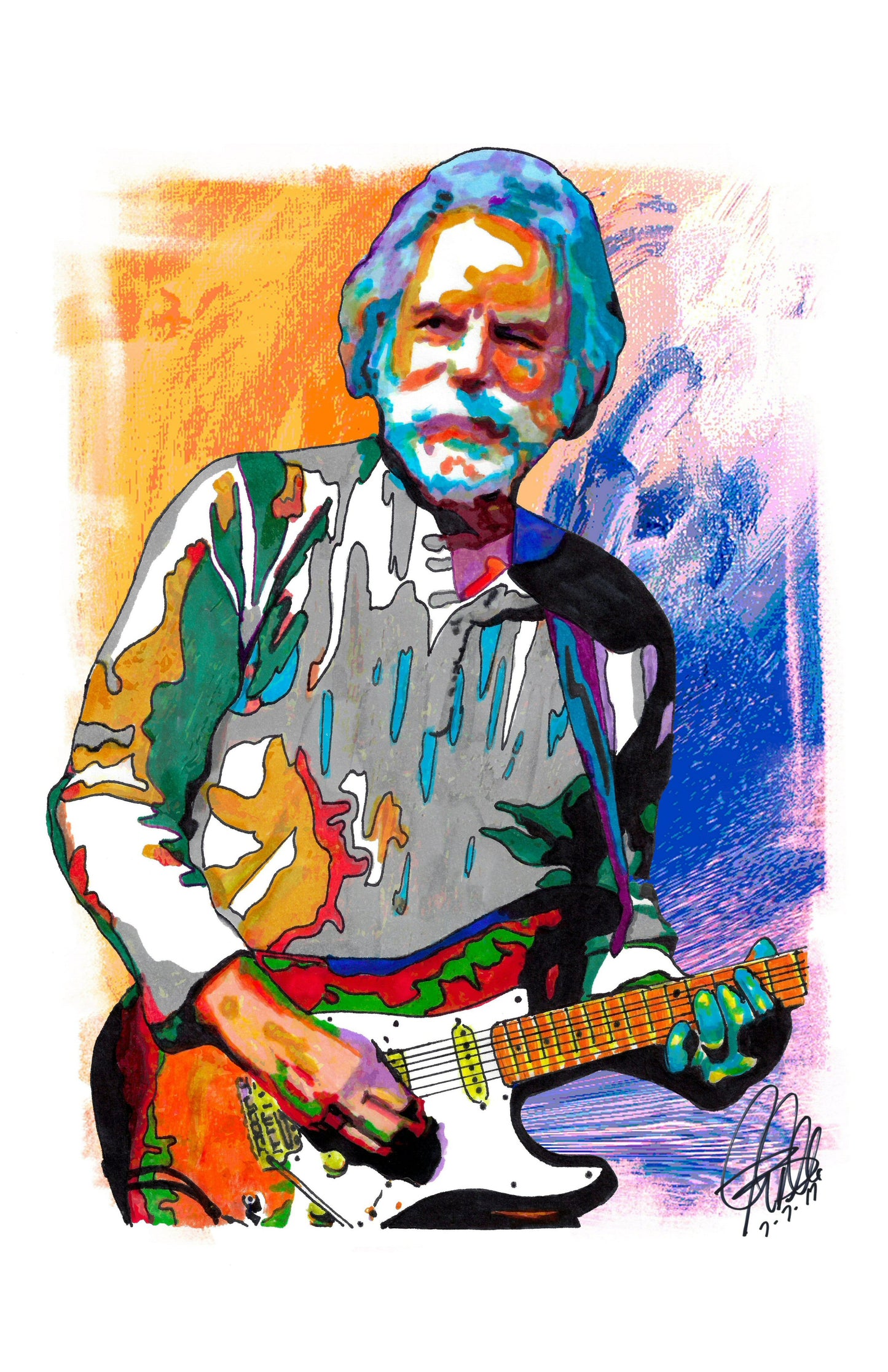 Bob Weir Grateful Dead Guitar Rock Music Poster Print Wall Art 11x17