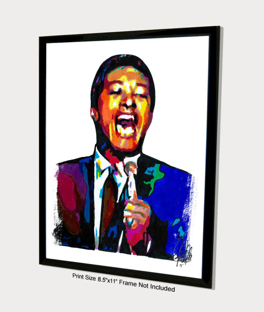 Sam Cooke Singer Piano Guitar Soul Gospel R&B Music Poster Print Wall Art 8.5x11