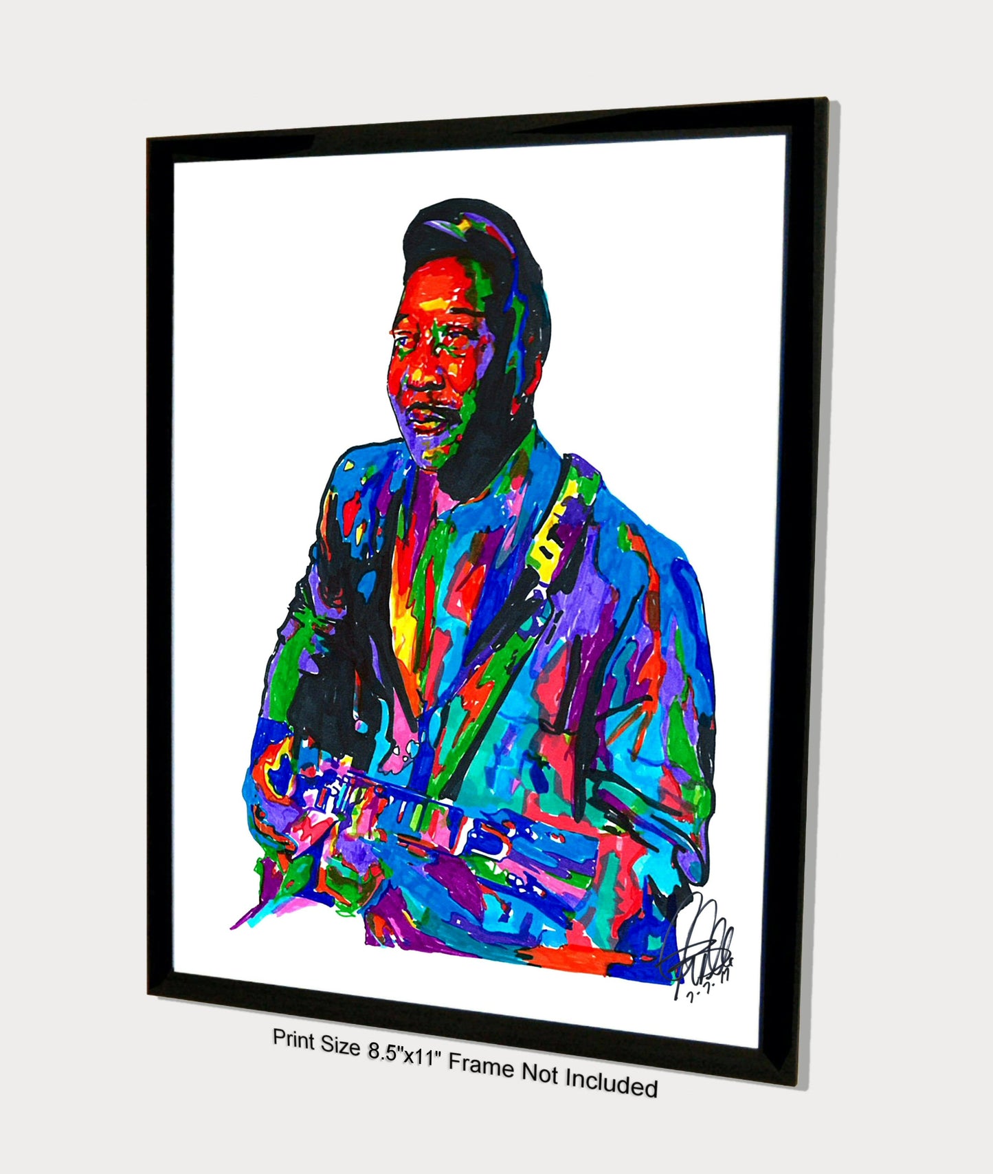 Muddy Waters Singer Guitar Delta Blues Music Poster Print Wall Art 8.5x11