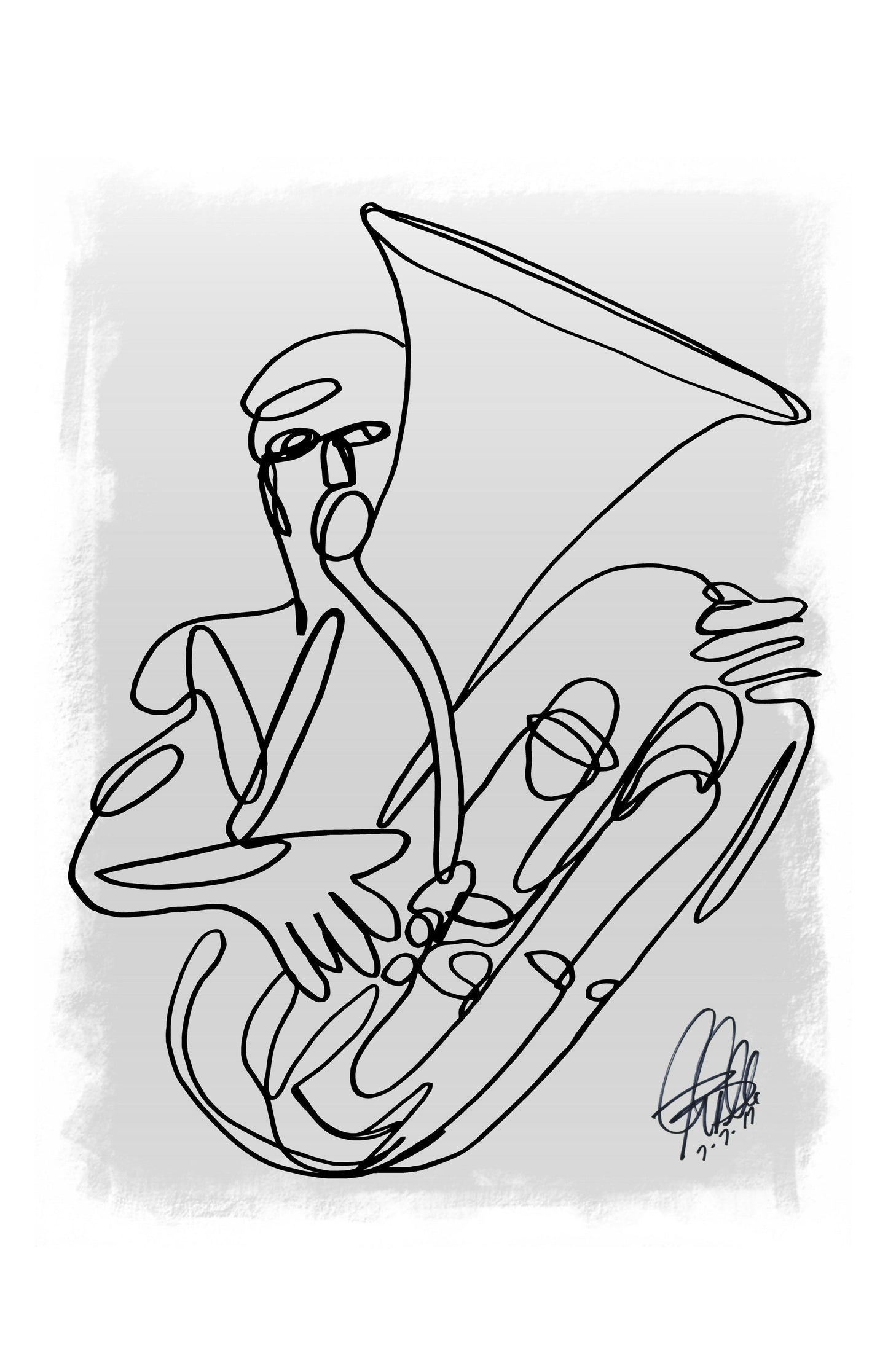 Tuba Player Music Poster Print Wall Art 11x17