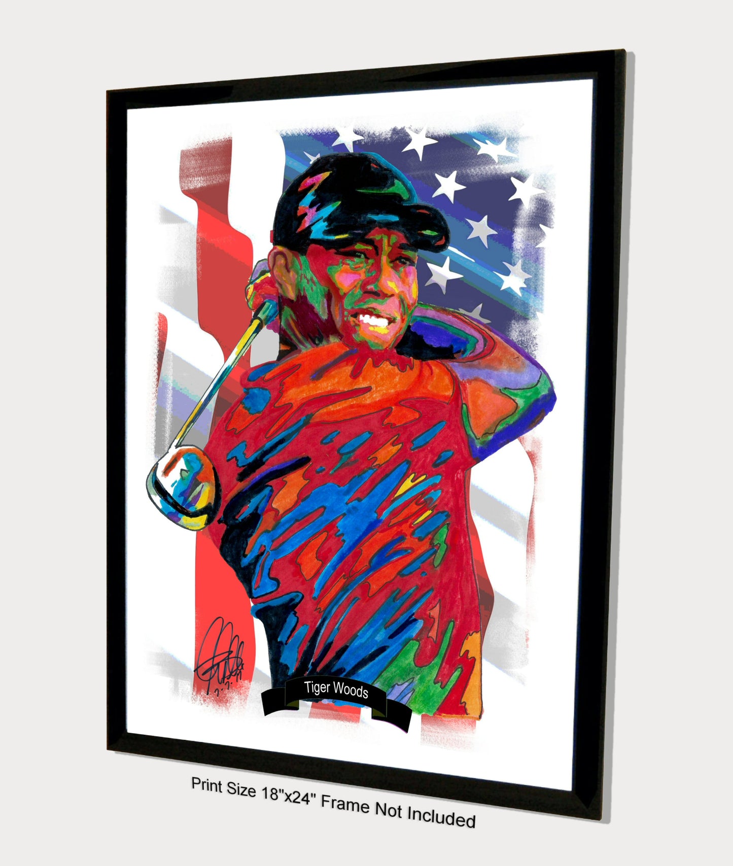 Tiger Woods Golf Poster Print Wall Art 18x24