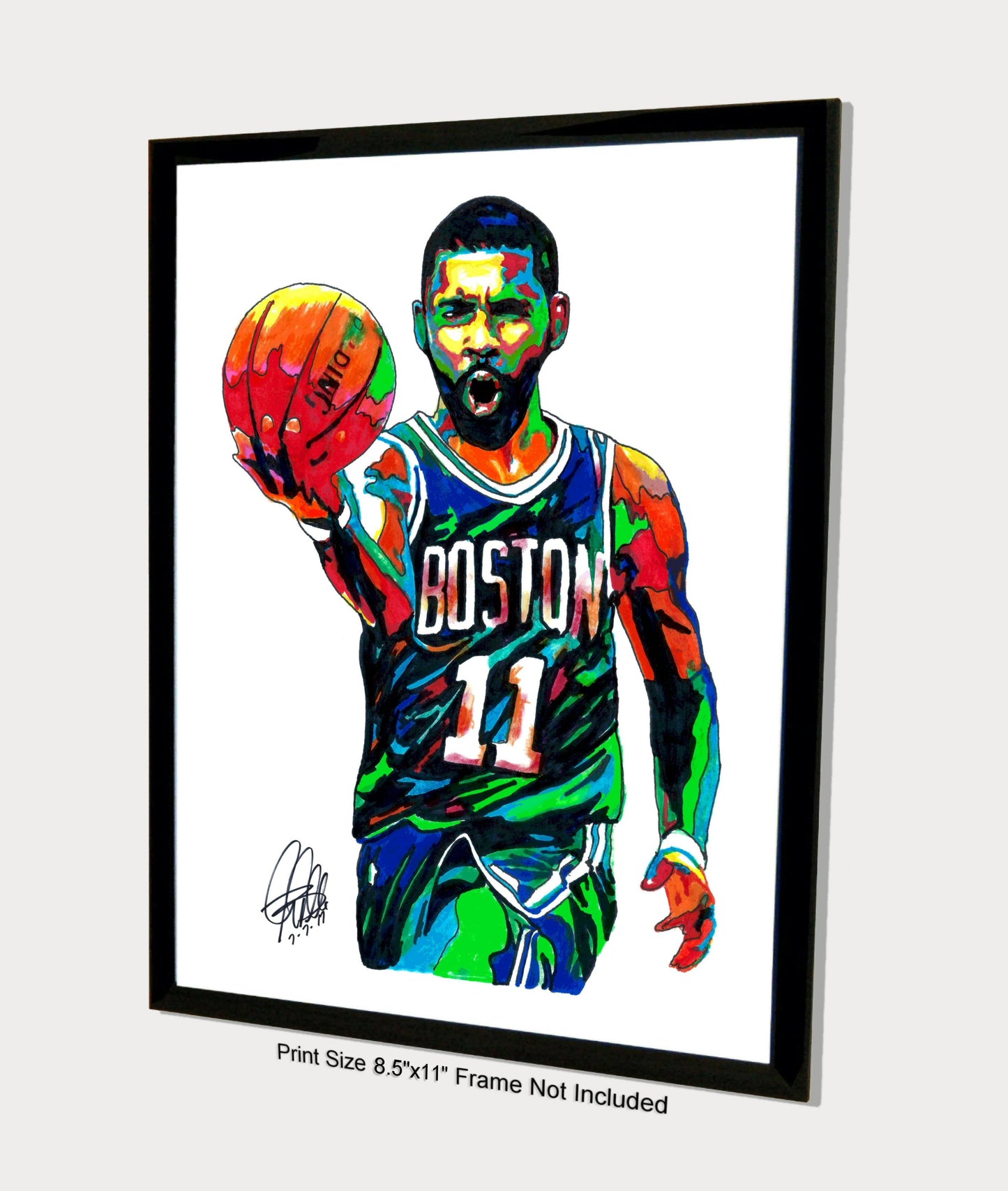 Kyrie Irving Boston Celtics Basketball Sports Poster Print Wall Art 8.5x11