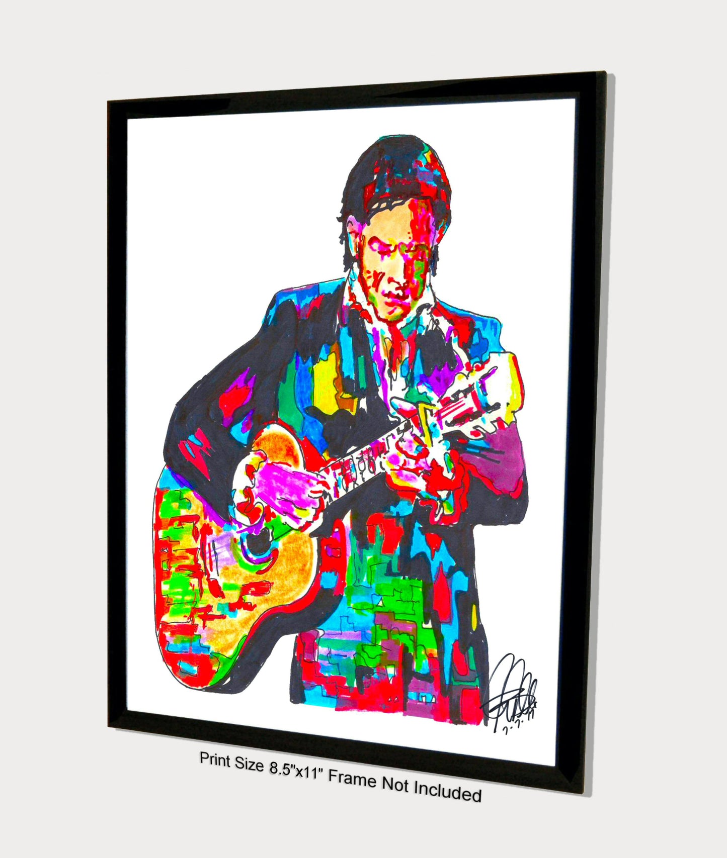 Johnny Cash Vocals Guitar Country Music Poster Print Wall Art 8.5x11