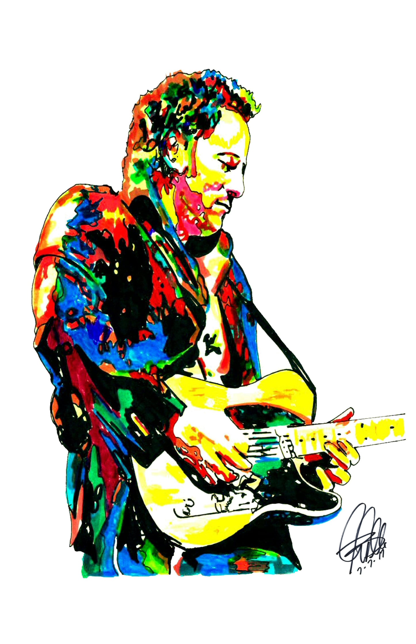 Bruce Springsteen Singer Guitar Rock Music Poster Print Wall Art 11x17