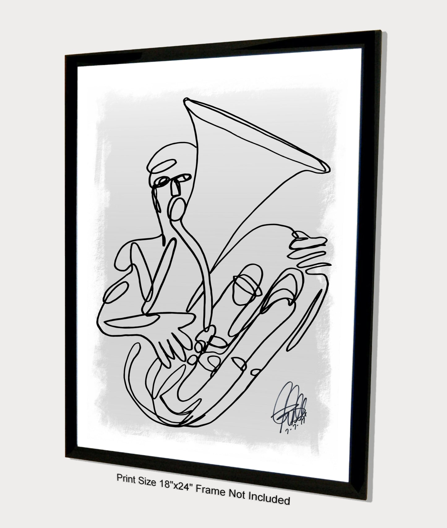 Tuba Player Music Poster Print Wall Art 18x24