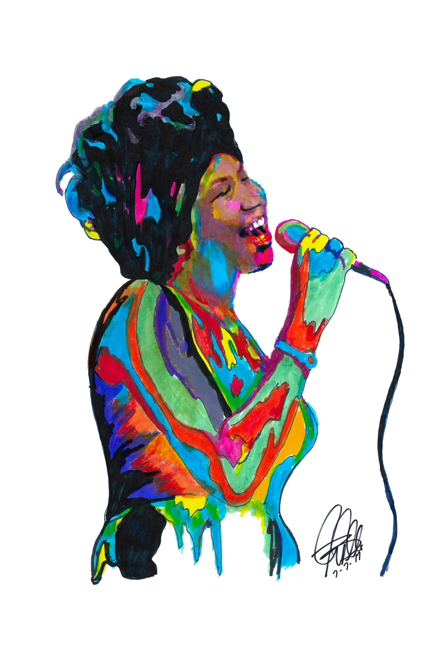 Aretha Franklin Singer Piano Soul Gospel Pop Music Poster Print Wall Art 11x17