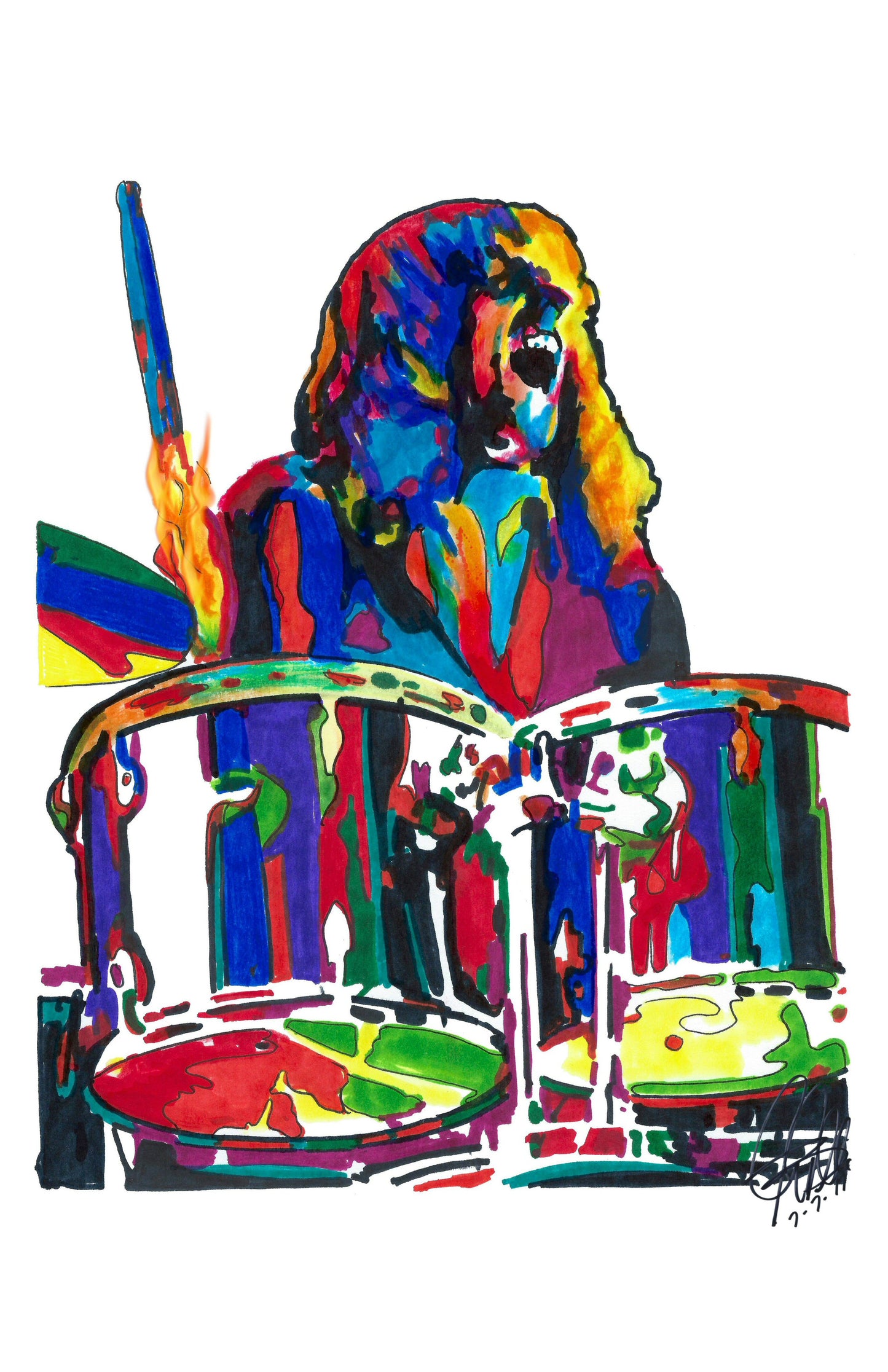 Alan White Yes Drums Rock Music Poster Print Wall Art 11x17