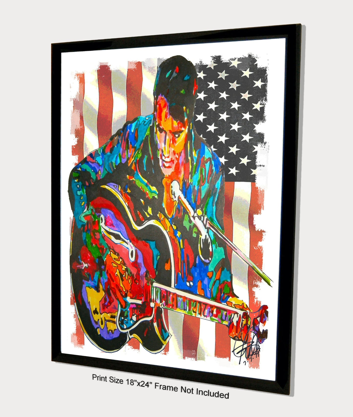 Elvis Presley Singer Guitar Rockabilly Music Poster Print Wall Art 18x24