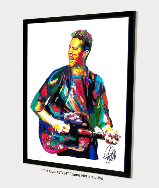 Chris Martin Coldplay Singer Guitar Rock Music Poster Print Wall 18x24