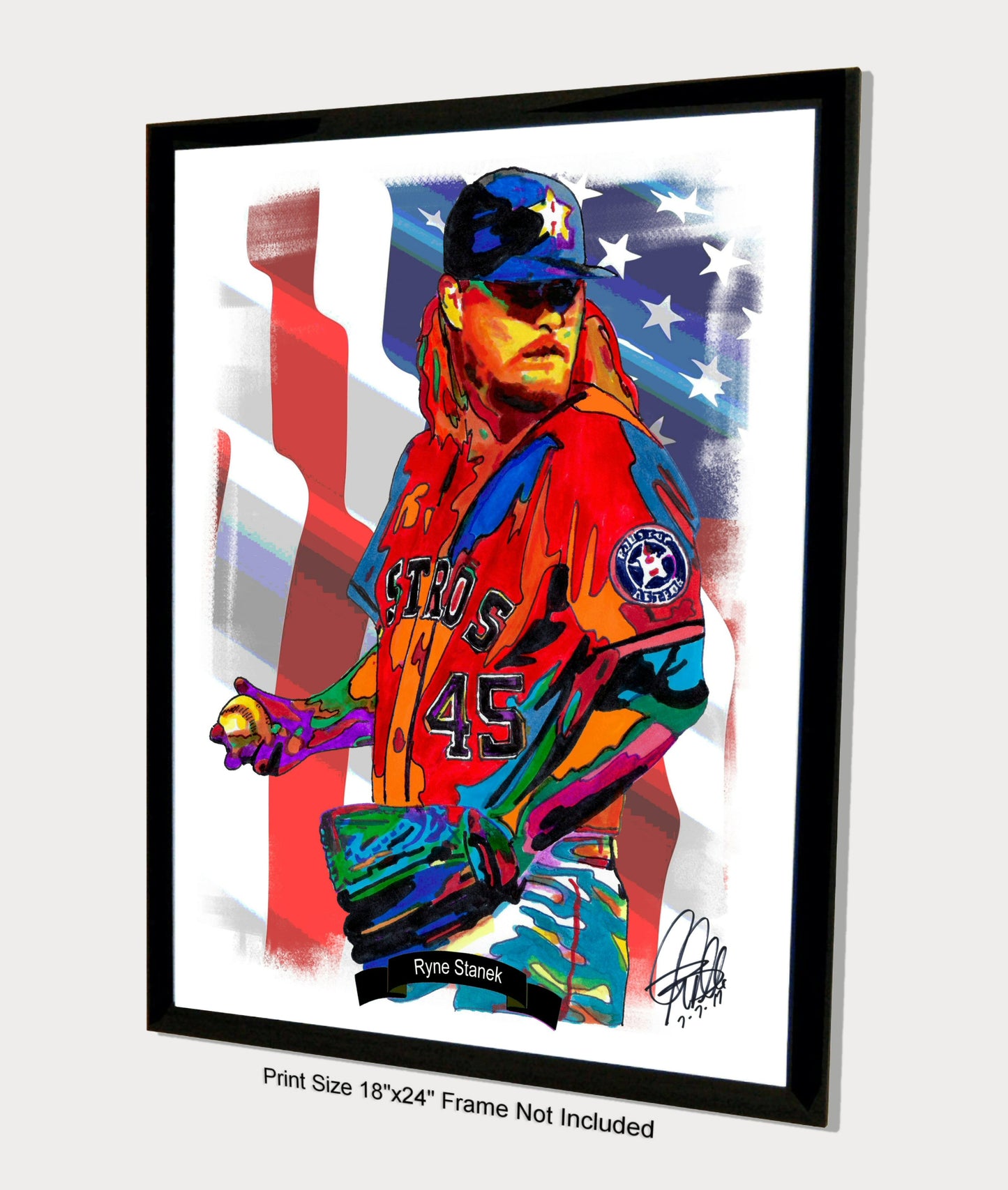 Ryne Stanek Houston Astros Baseball Sports Print Poster Wall Art 18x24