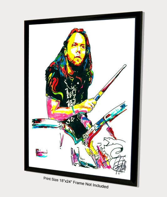 Lars Ulrich Metallica Drums Heavy Metal Music Poster Print Wall Art 18x24