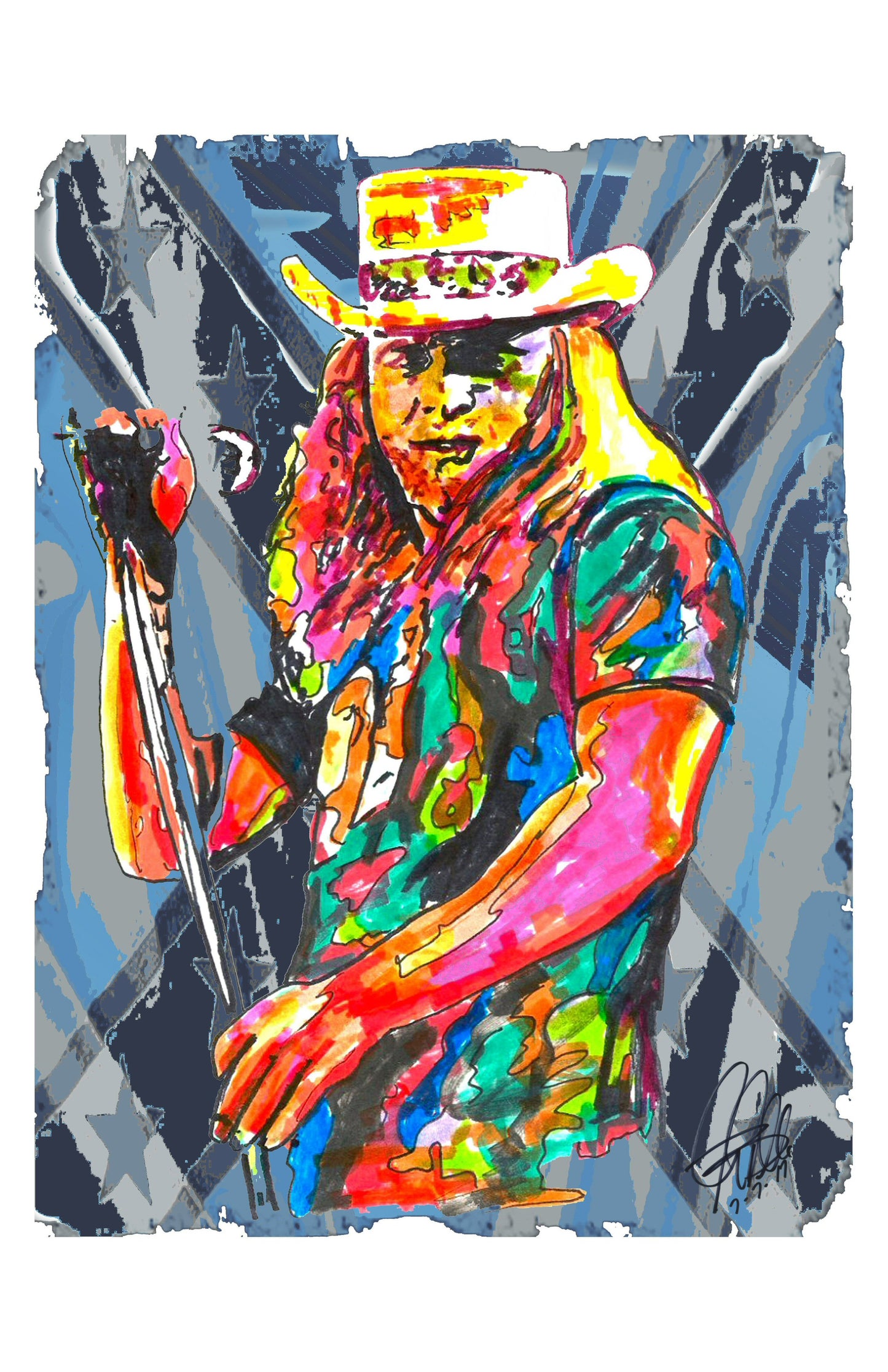 Ronnie Van Zant Lynyrd Skynyrd Rock Poster Print Wall Art 11x17