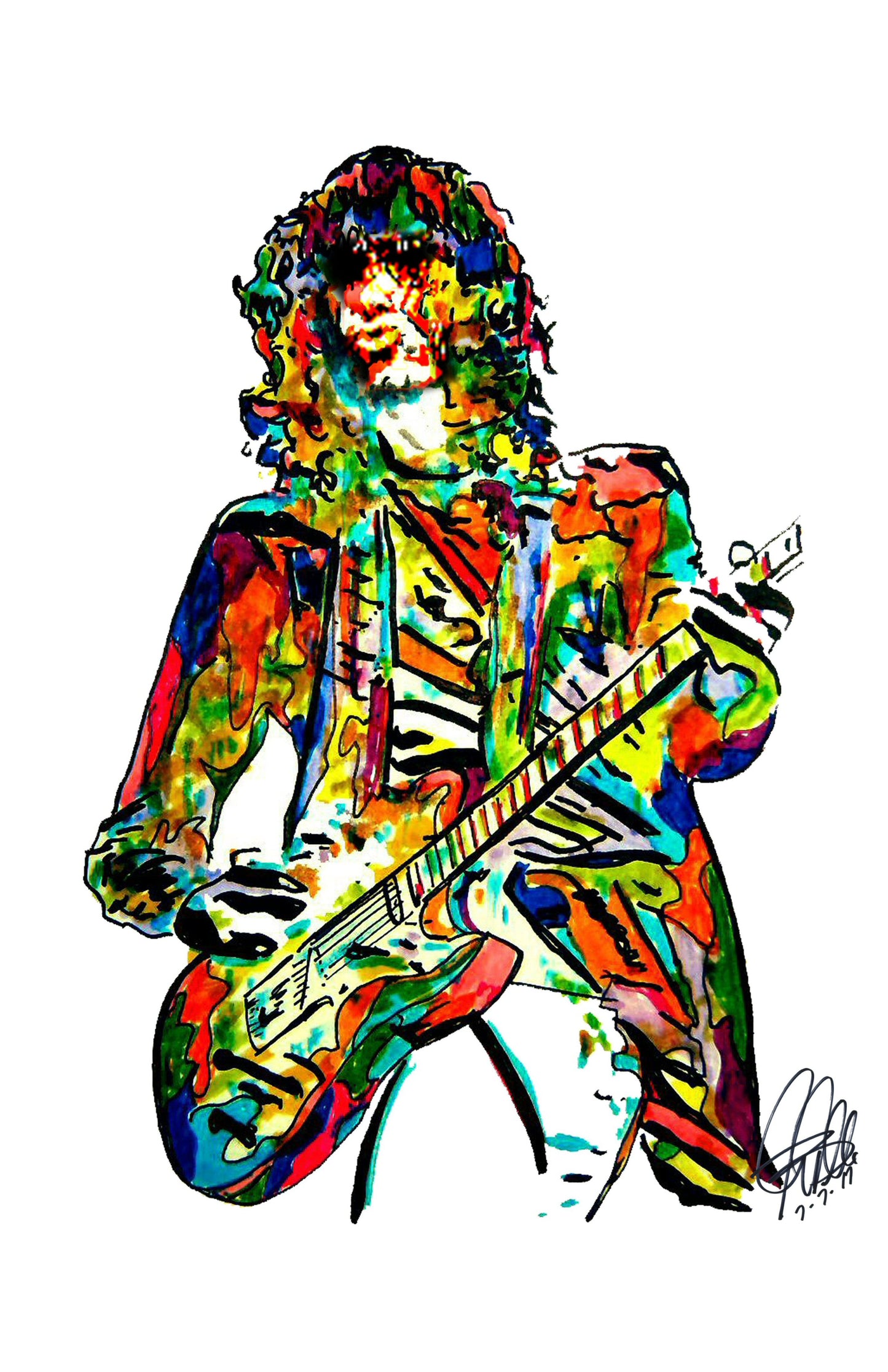 Jimmy Page Led Zeppelin Guitar Music Poster Print Wall Art 11x17