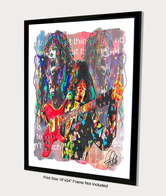 Aerosmith Steven Tyler Joe Perry Guitar Rock Music Poster Print Wall Art 18x24