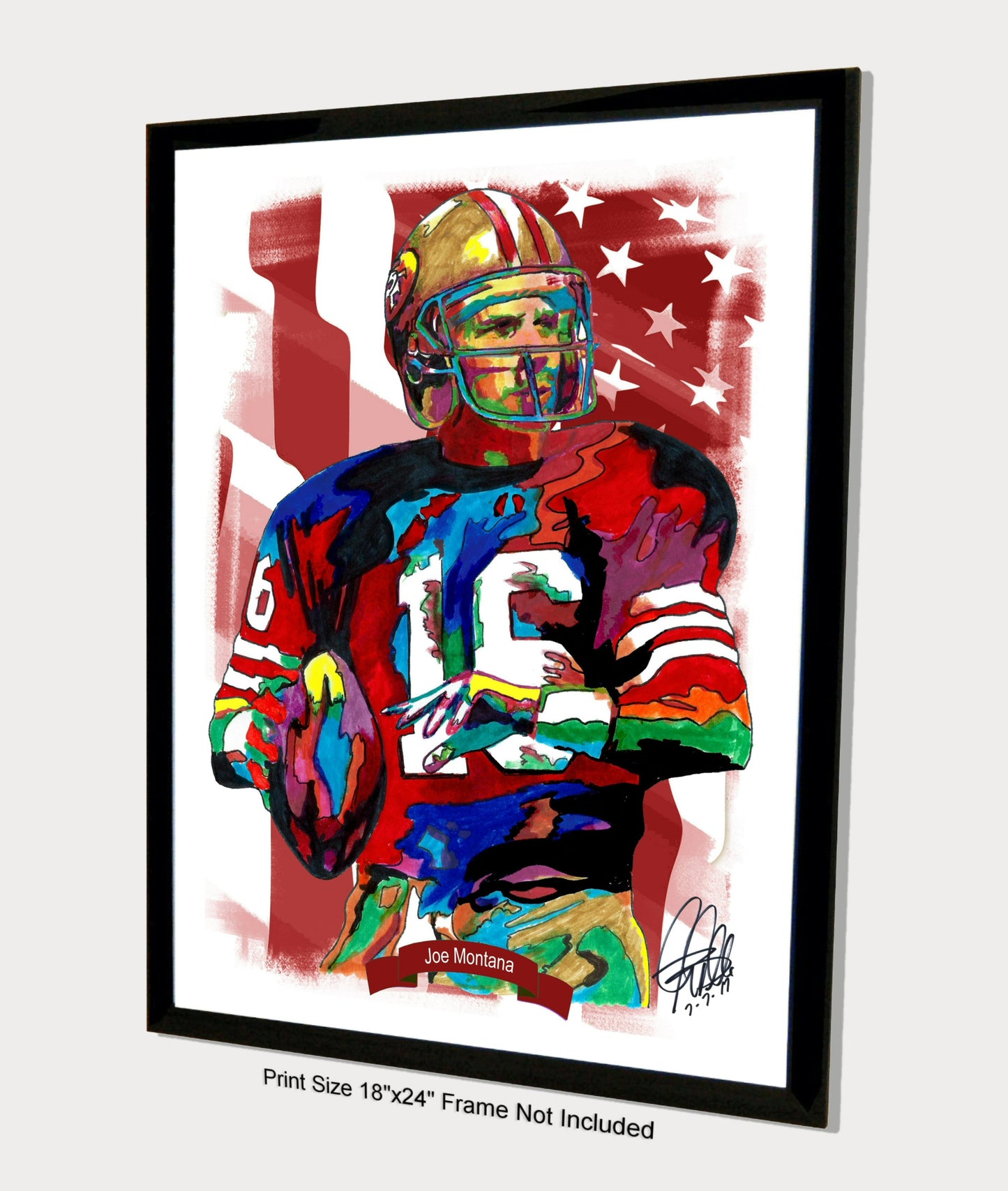 Joe Montana San Francisco 49ers QB Football Sports Poster Print Wall Art 18x24