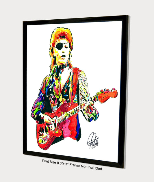 David Bowie Ziggy Stardust Glam Rock Music Print Poster Wall Art 8.5x11