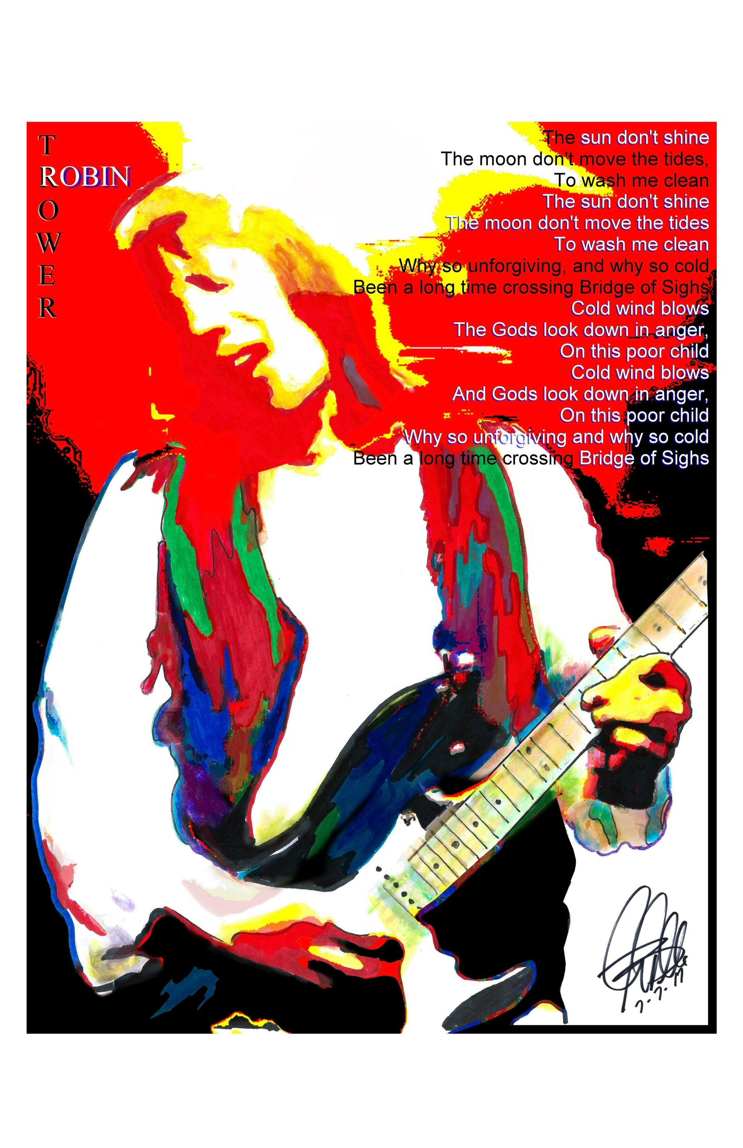 Robin Trower Bridge of Sighs Guitar Hard Rock Music Poster Print Wall Art 11x17