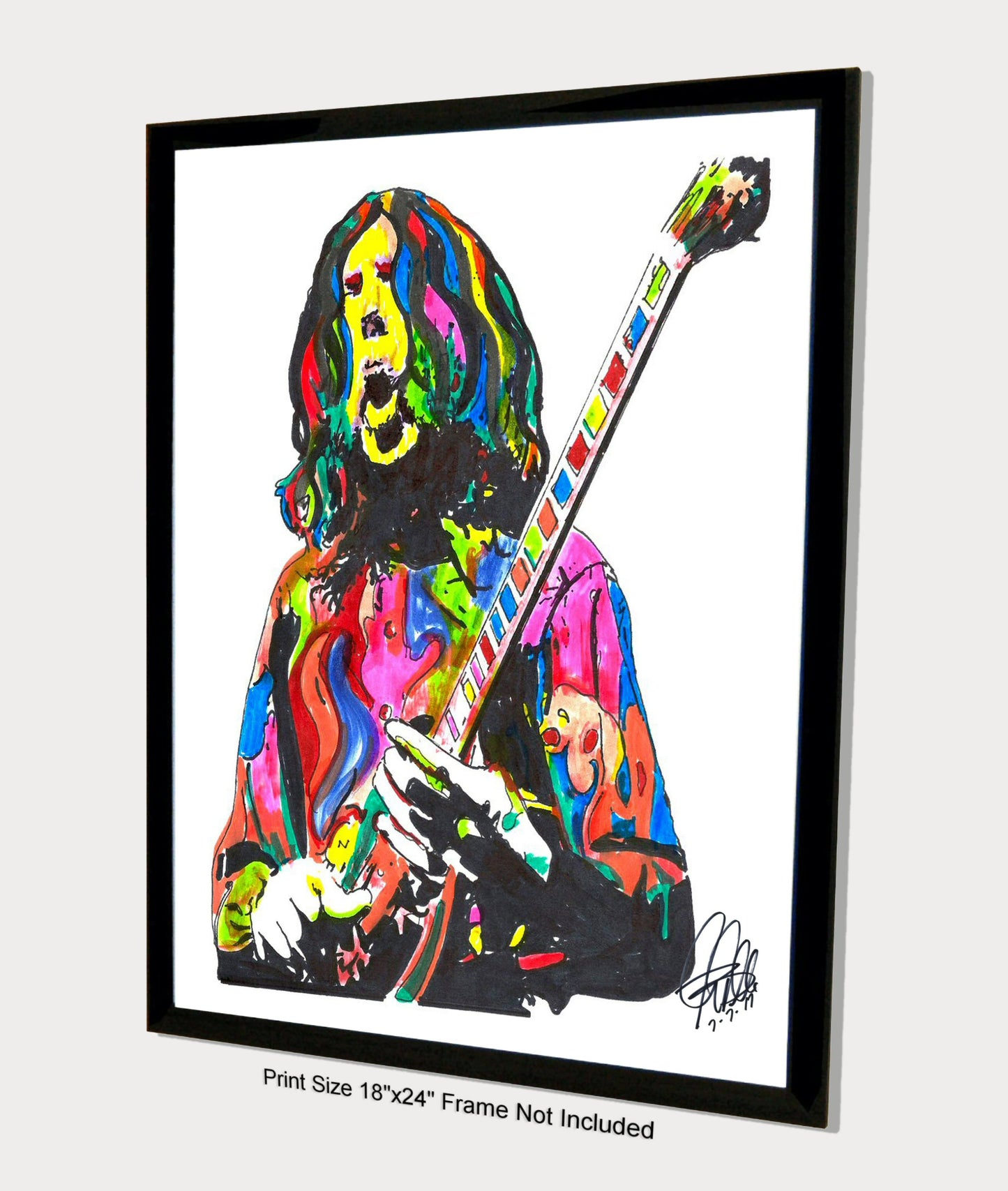 Duane Allman Guitar Southen Rock Blues Music Print Poster Wall Art 18x24